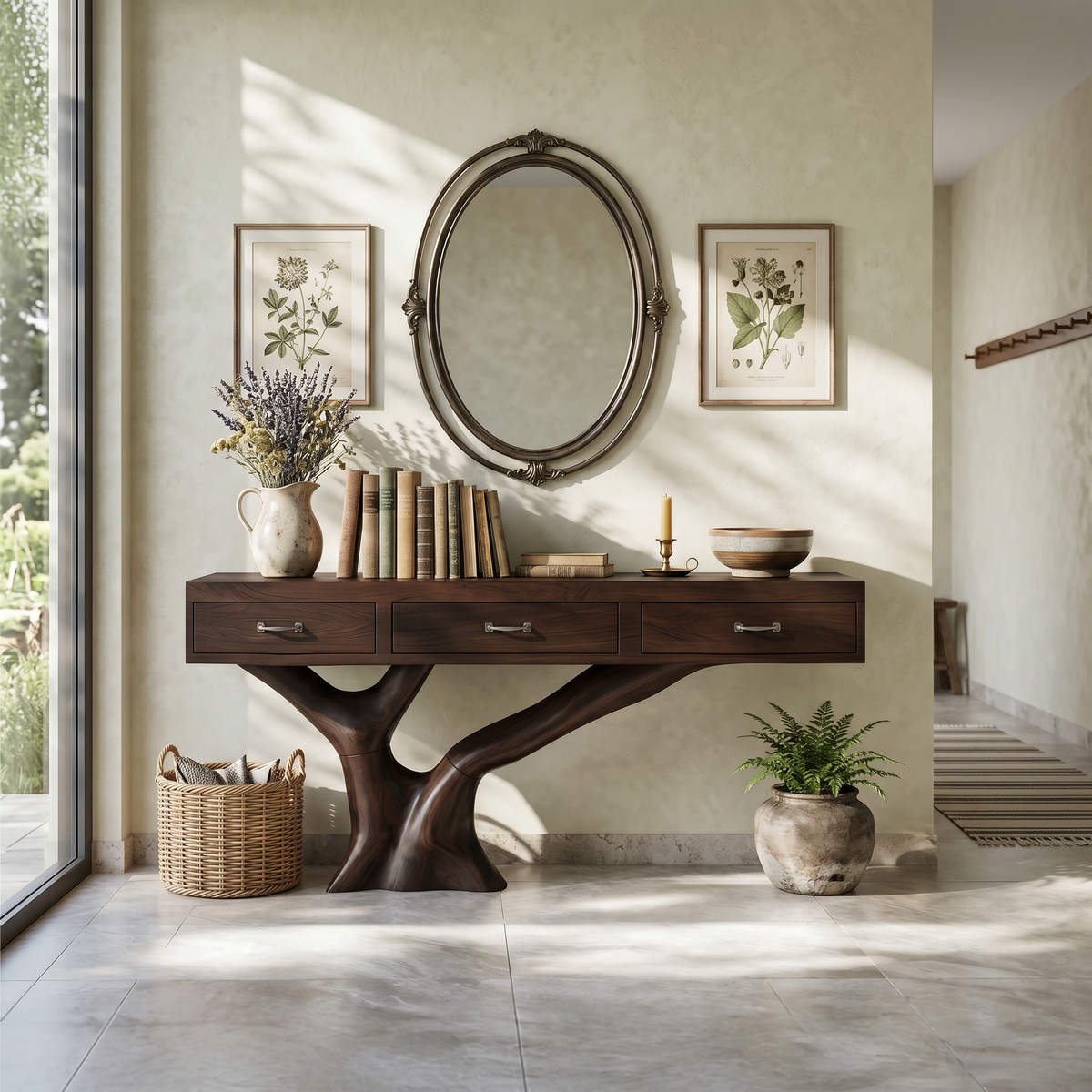 Farmhouse Live Edge Entryway Table