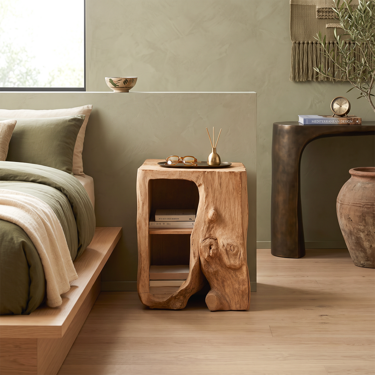 Farmhouse Live Edge Nightstand Bedroom Furniture Design