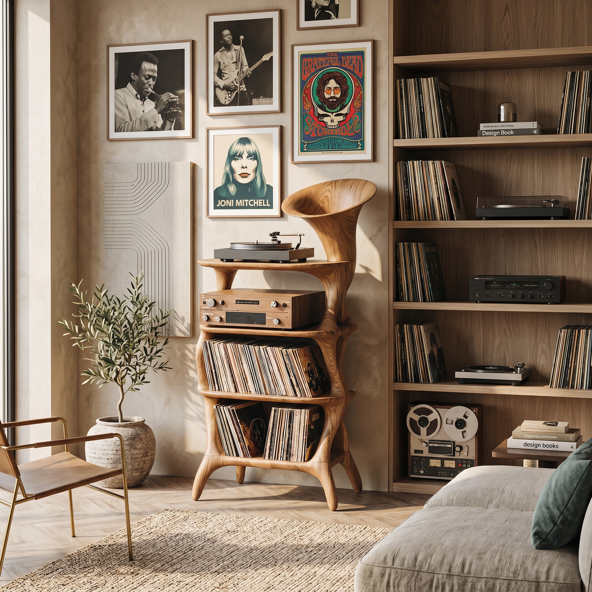 Mid Century Vinyl Cabinet For Livingroom Display