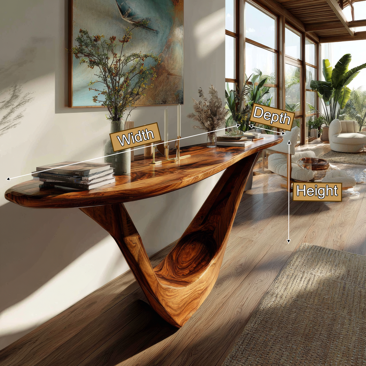 Aerovyn Sculpted Solid Wood Console Table