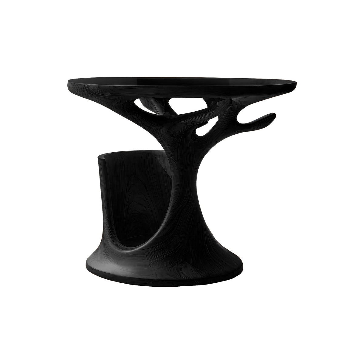 Arborea Treeform Sculpted Solid Wood Record Player Stand