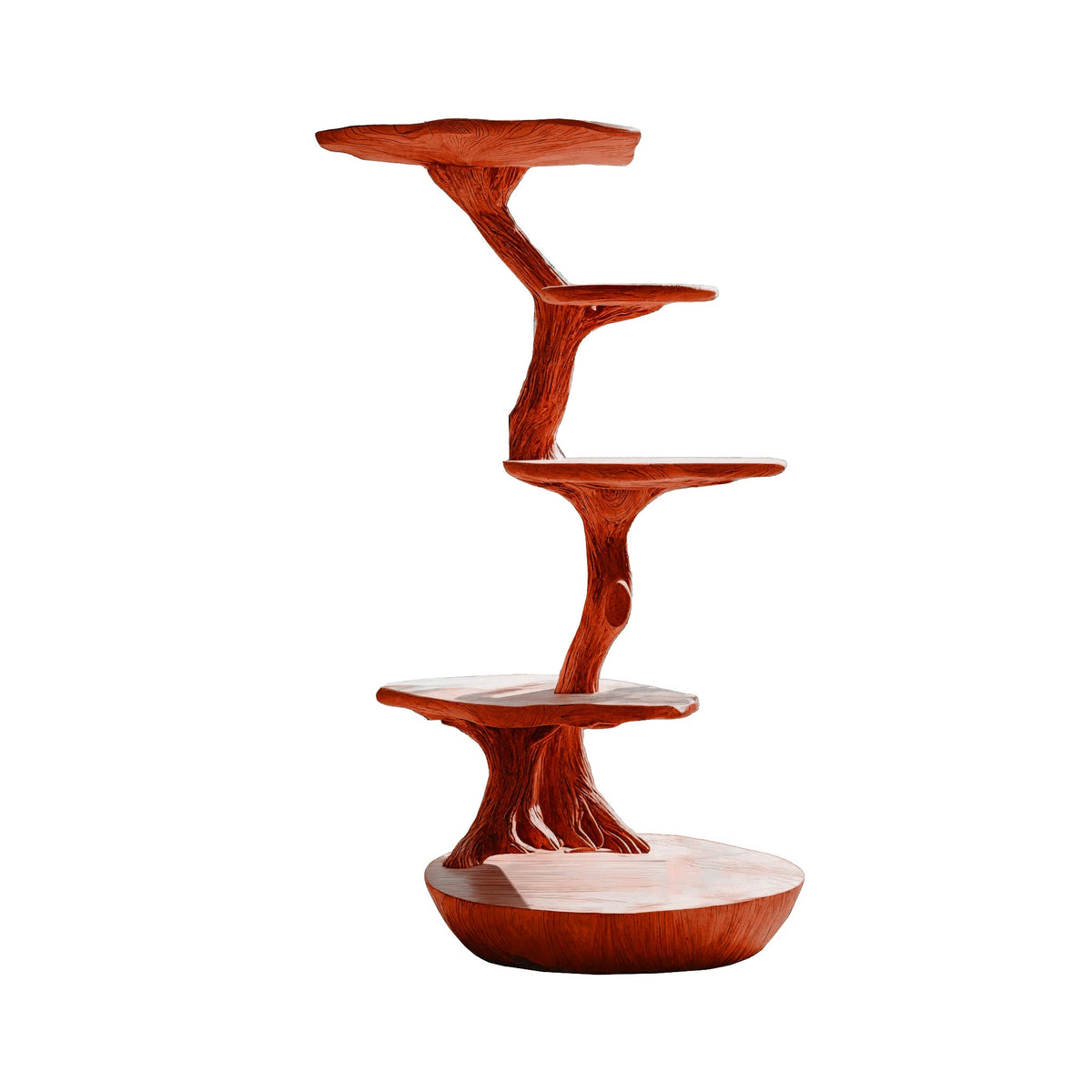 Lignum Sculpted Solid Wood Tree-Inspired Cat Tree Shelf