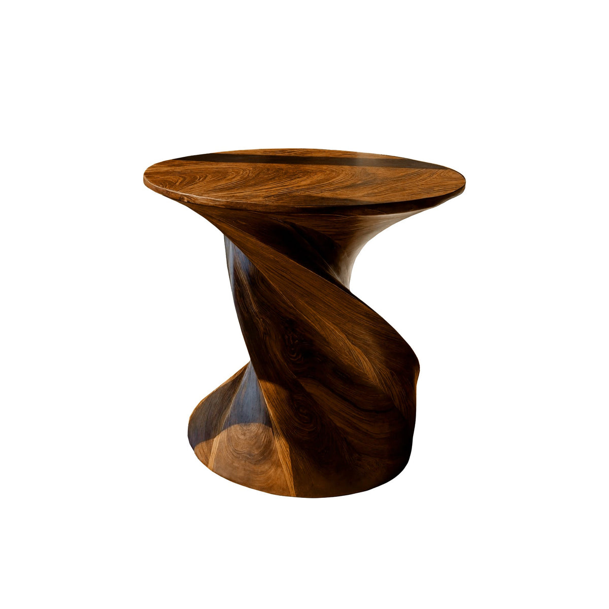 Lunara Sculpted Solid Wood Side Table