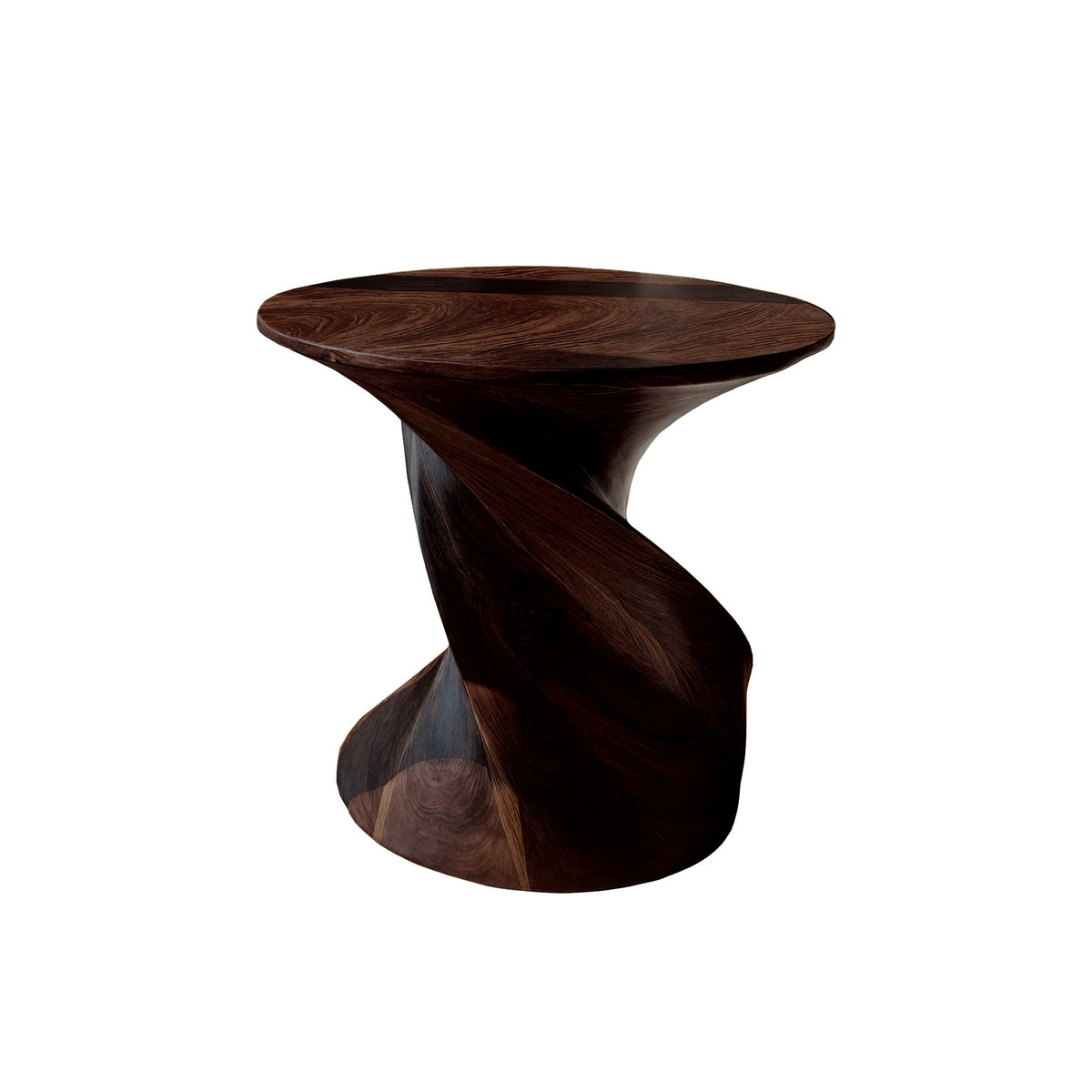 Lunara Sculpted Solid Wood Side Table