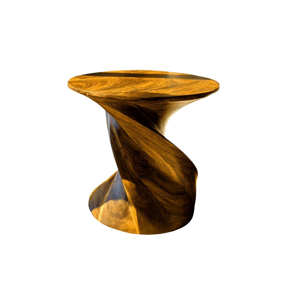 Lunara Sculpted Solid Wood Side Table