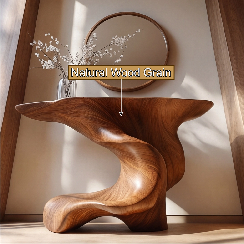 Orlithen Sculpted Solid Wood Console Table