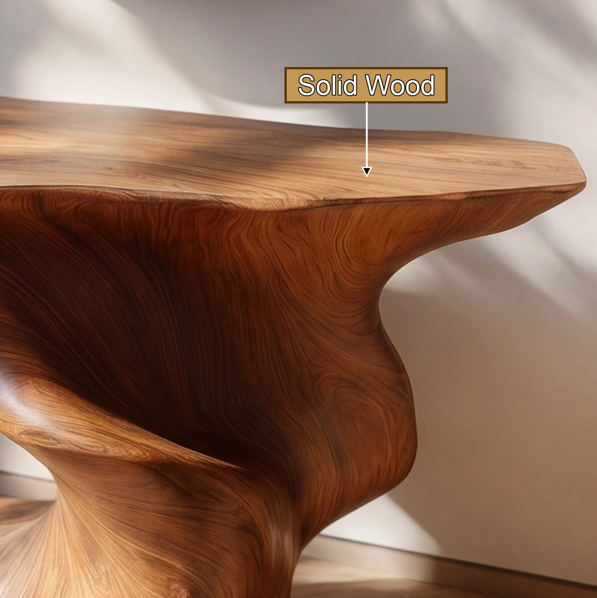 Orlithen Sculpted Solid Wood Console Table