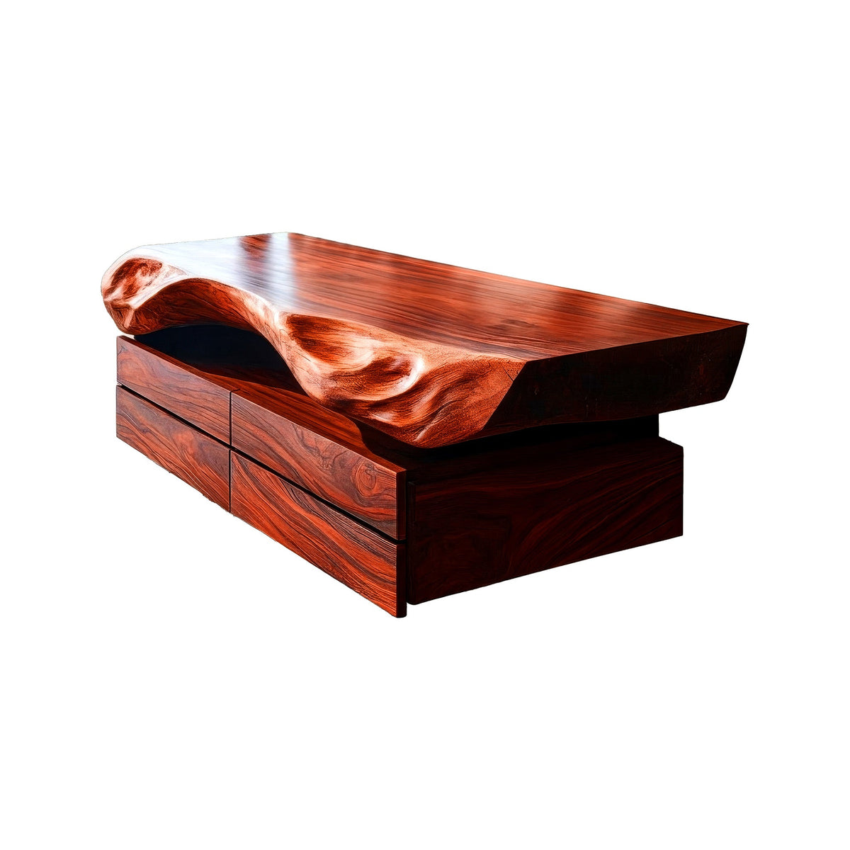 Seravik Live Edge Solid Wood Floating Bathroom Vanity With Drawers