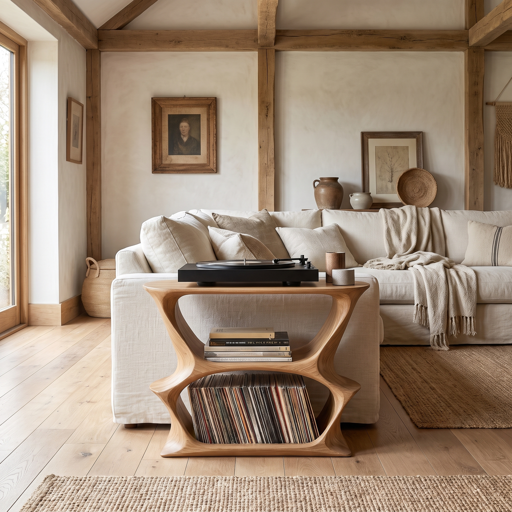 Velnora Handcrafted Solid Wood Record Player Stand SPA208523
