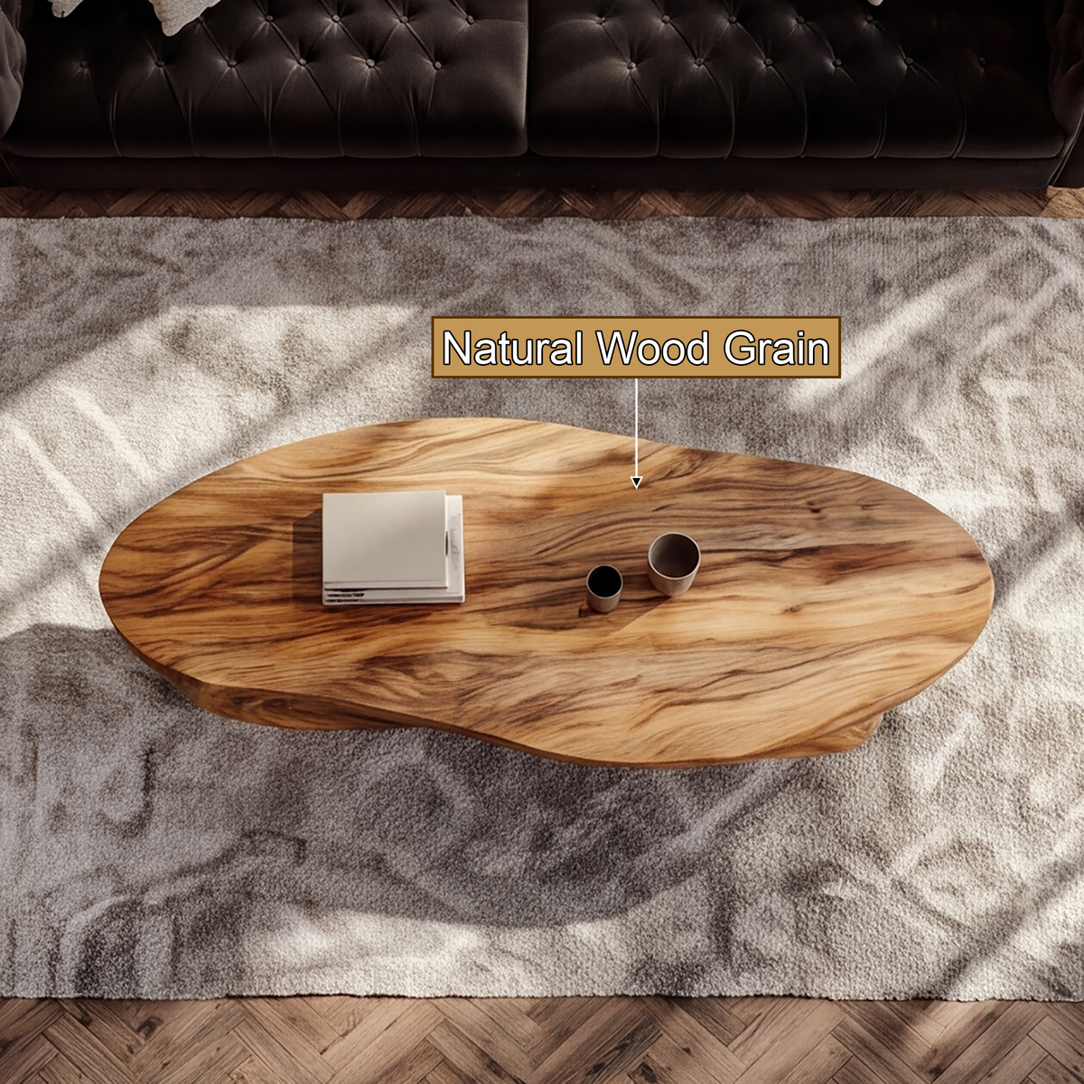 Cevorin Sculpted Solid Wood Coffee Table