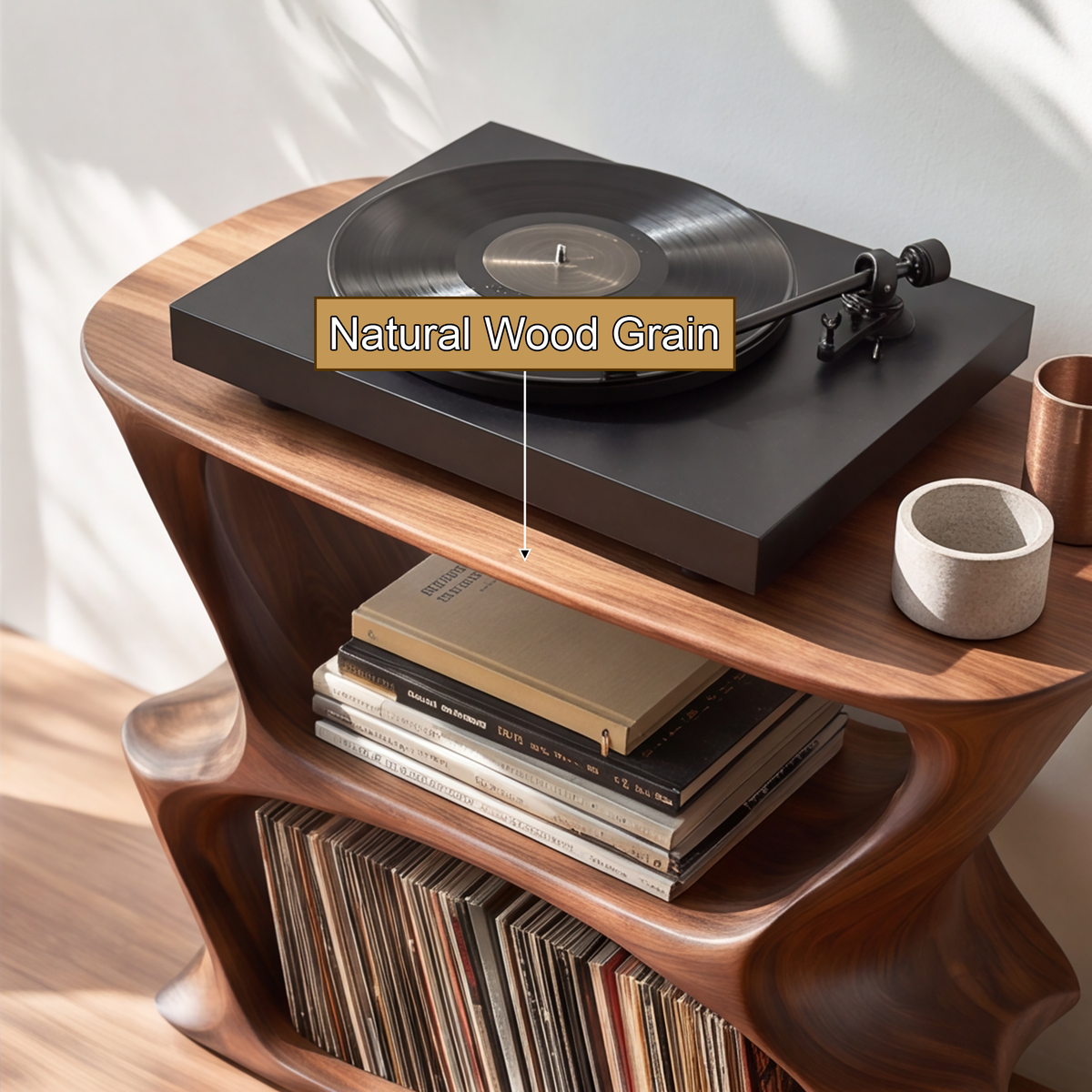 Velnora Handcrafted Solid Wood Record Player Stand SPA208523