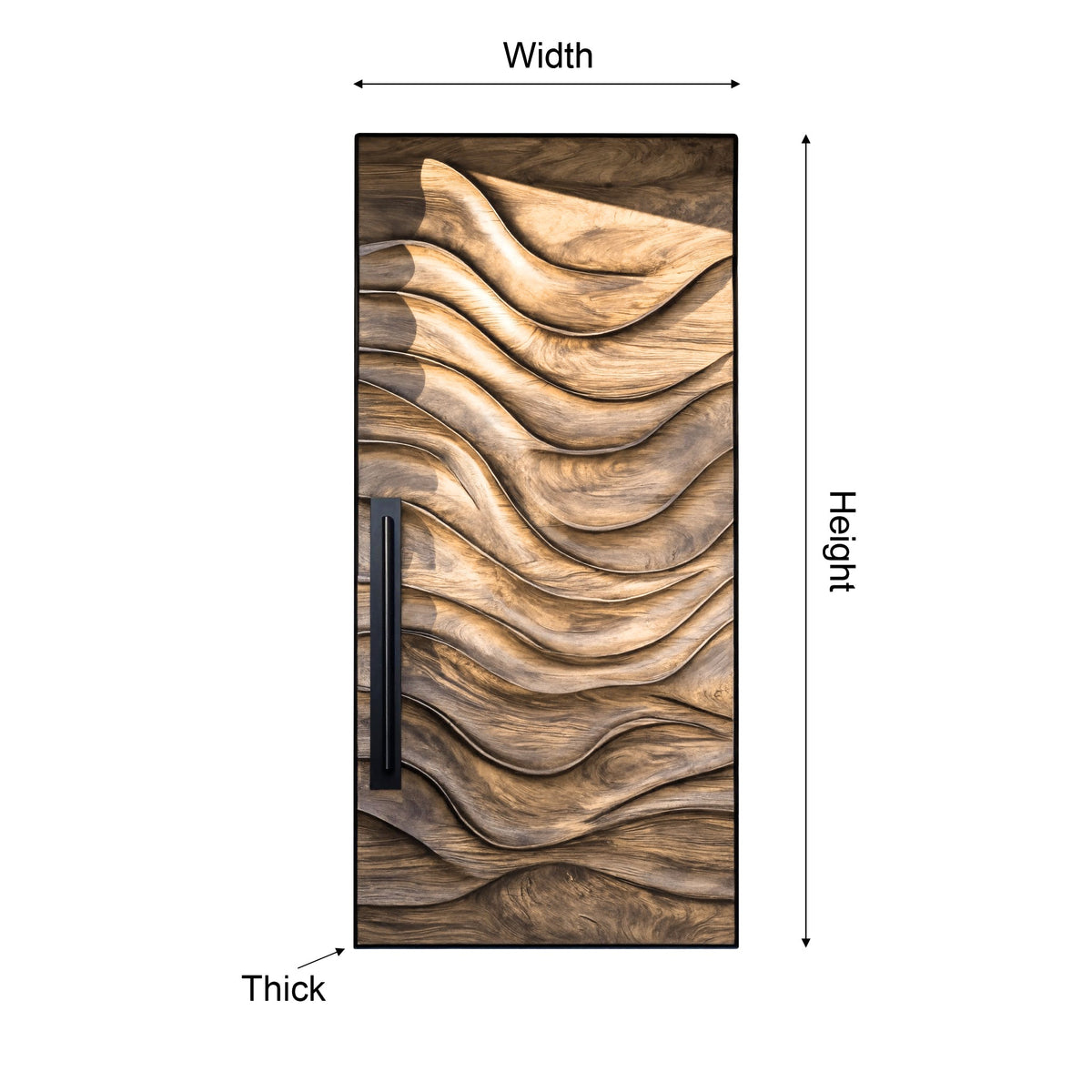 Veltrava Sculpted Solid Wood Rectangular Single Door