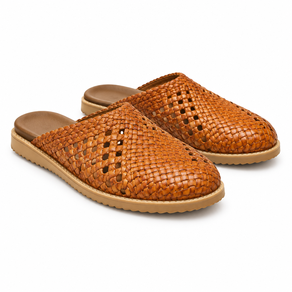 Woven Leather Mules