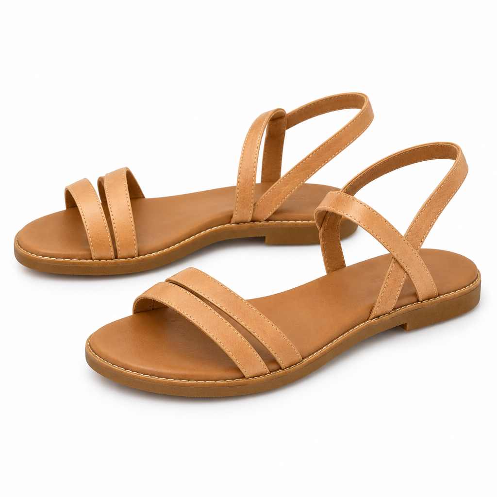 Tan Double-Strap Sandals