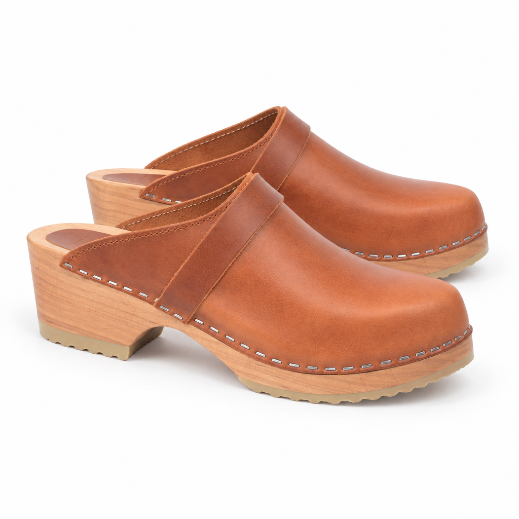 Cognac Swedish Clogs
