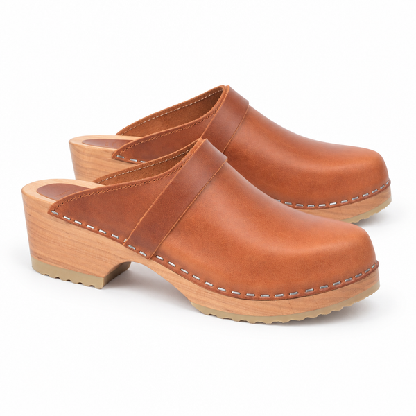 Cognac Swedish Clogs