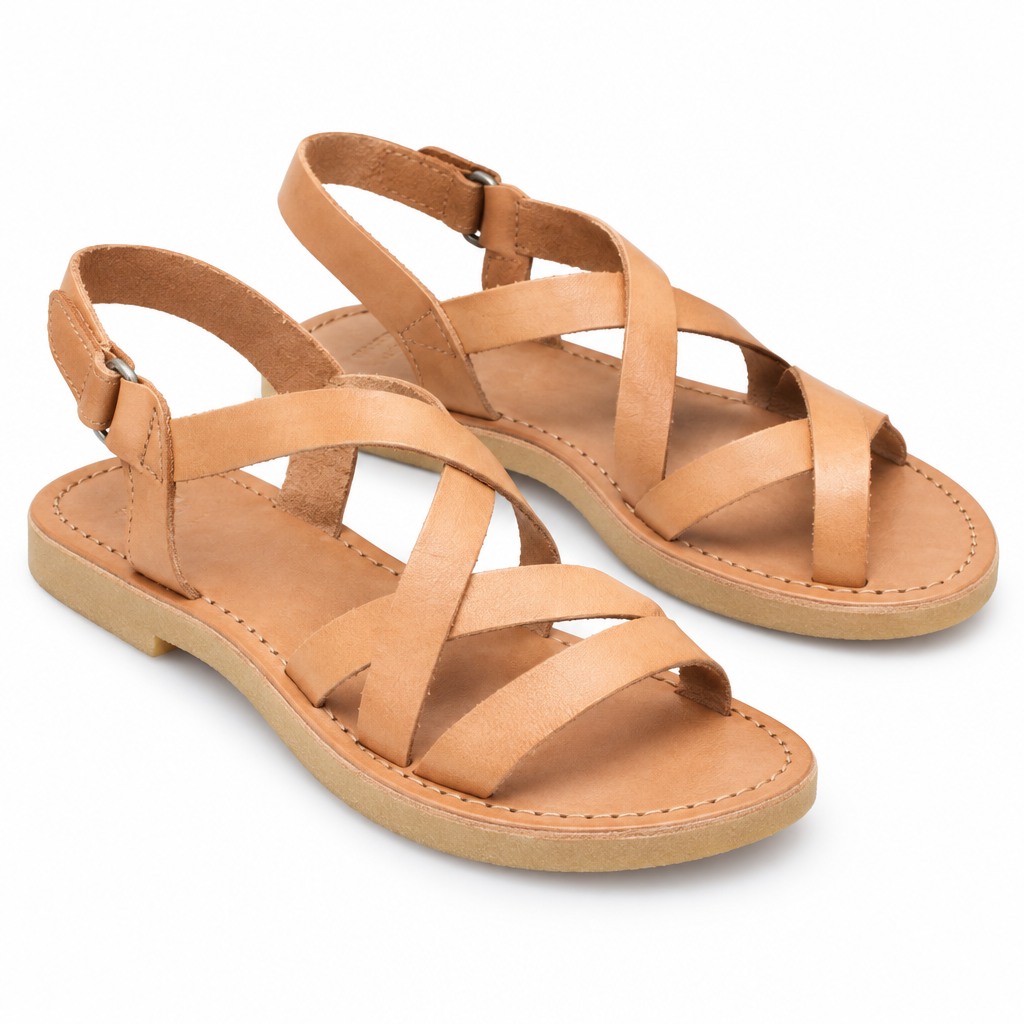 Strappy Flat Leather Sandals