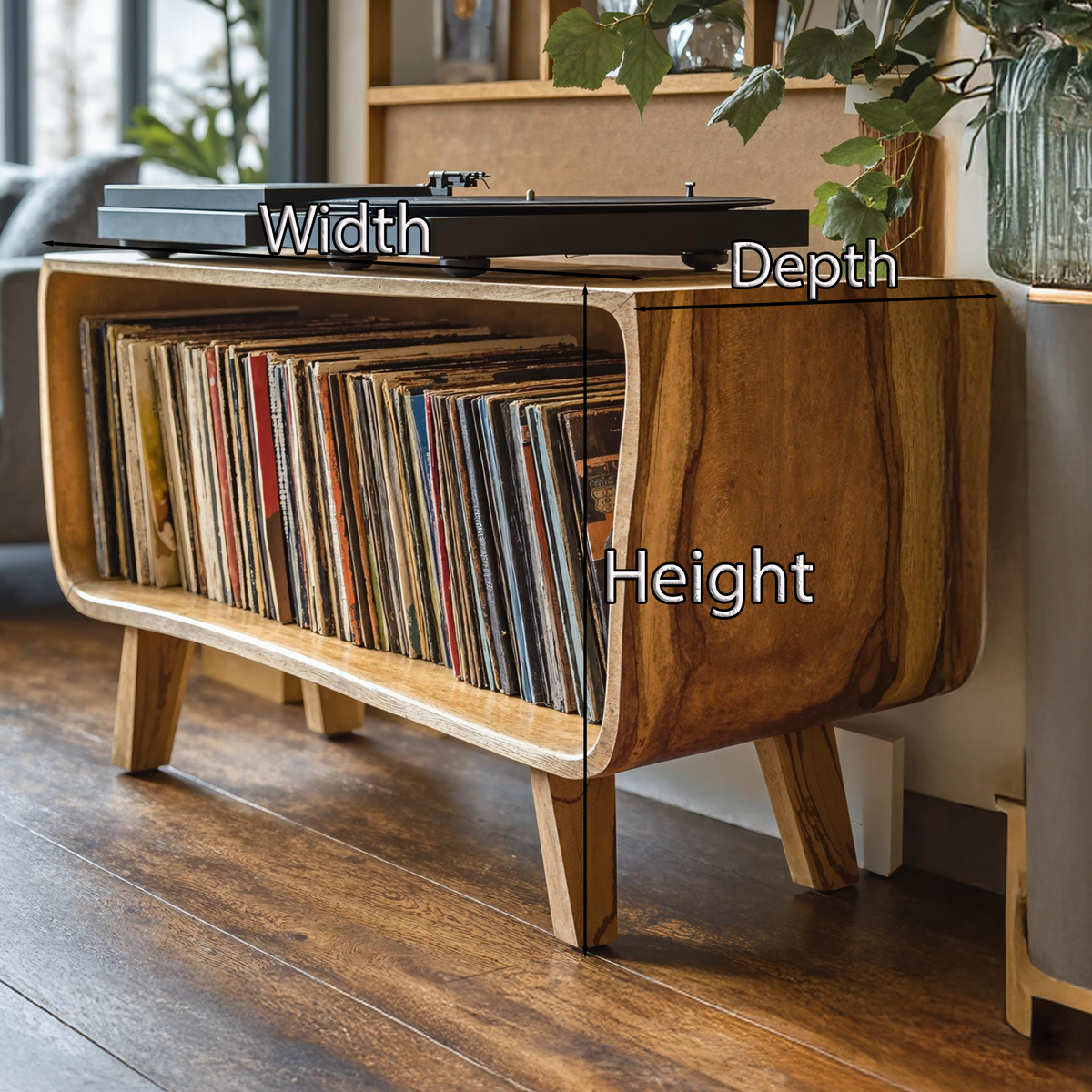 Elegant Record Player Stand For Living Room